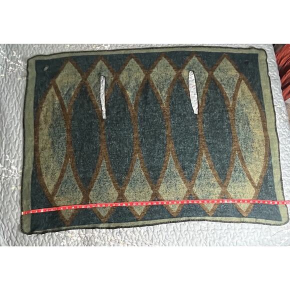 Women's Vest Shawl Peacock-Green Gold Unique One Size Open Front Blanket Poncho - Picture 7 of 11